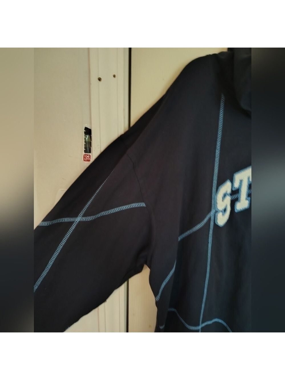 Staple Pigeon Blue/White Sherpa Logo Hooded Shirt - Picture 4 of 7